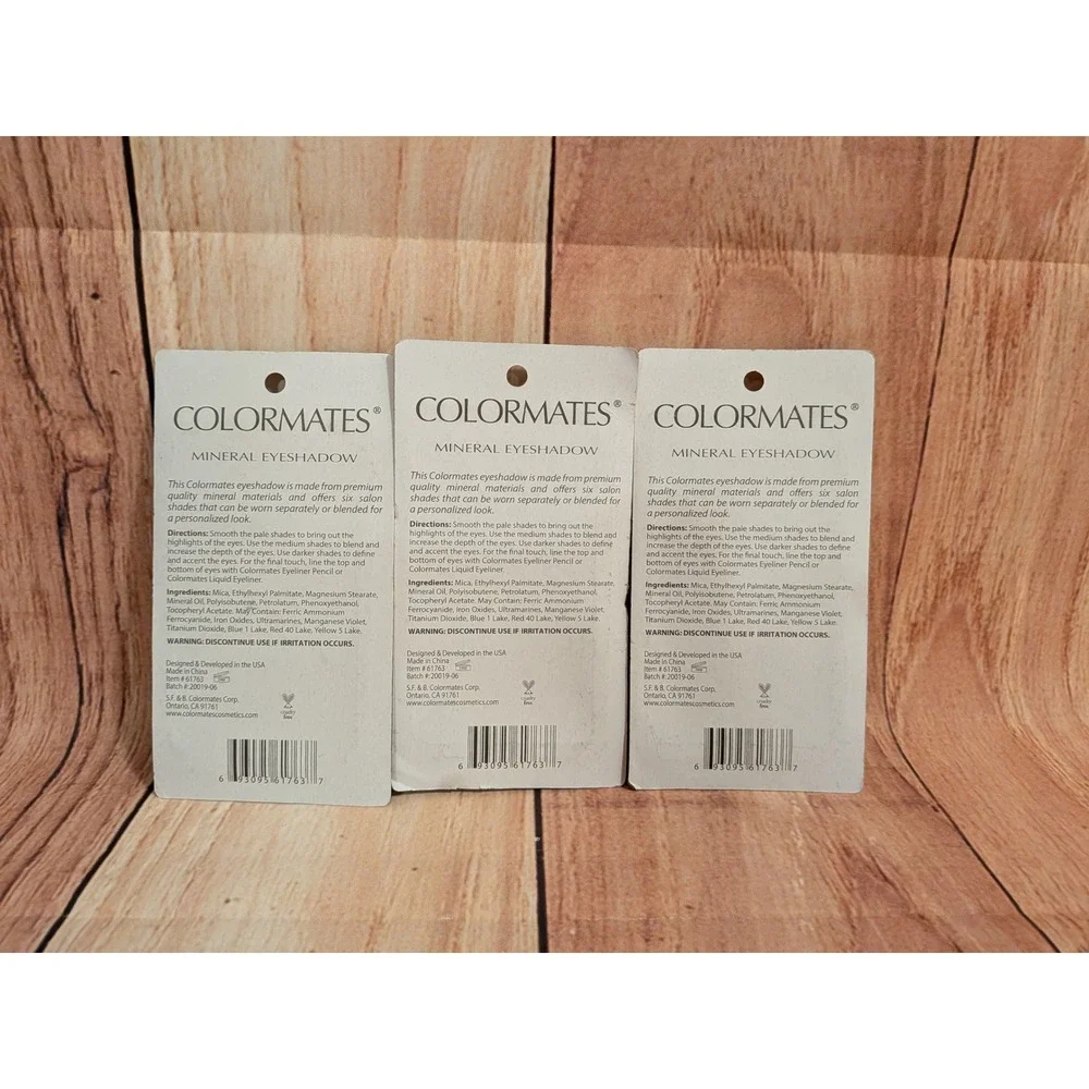 3 PK Colormates Mineral Eyeshadow Butterfly Garden 61763 Paraben Free